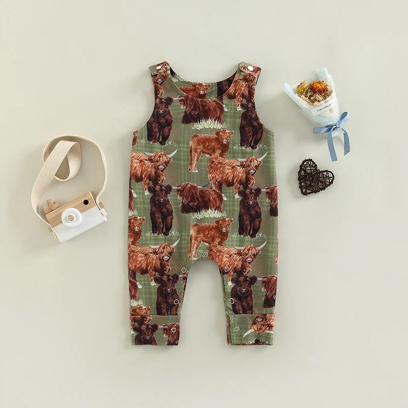 Baby & Toddler Sleeveless Cattle Print Romper