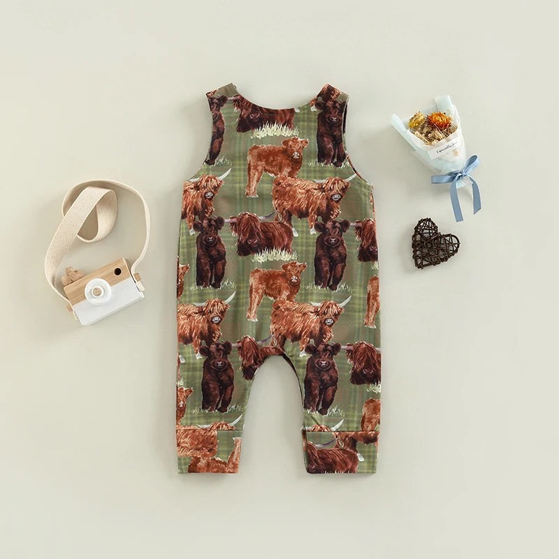 Baby & Toddler Sleeveless Cattle Print Romper