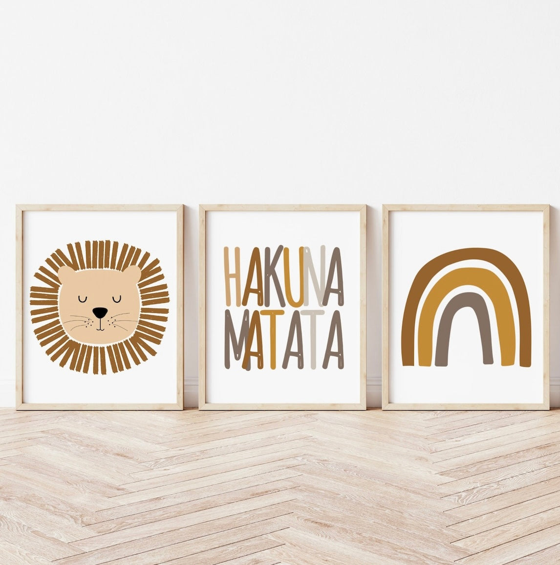 Set of 3 | Hakuna Matata UNFRAMED Canvas Prints Nursery Wall Art