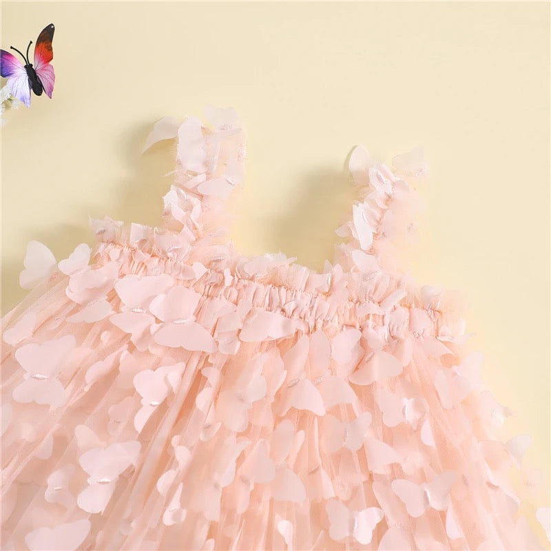 Sleeveless Baby Girl & Toddler 3D Butterfly Tulle Dress