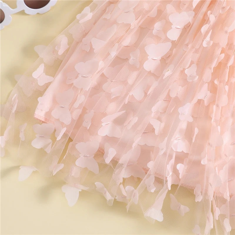 Sleeveless Baby Girl & Toddler 3D Butterfly Tulle Dress