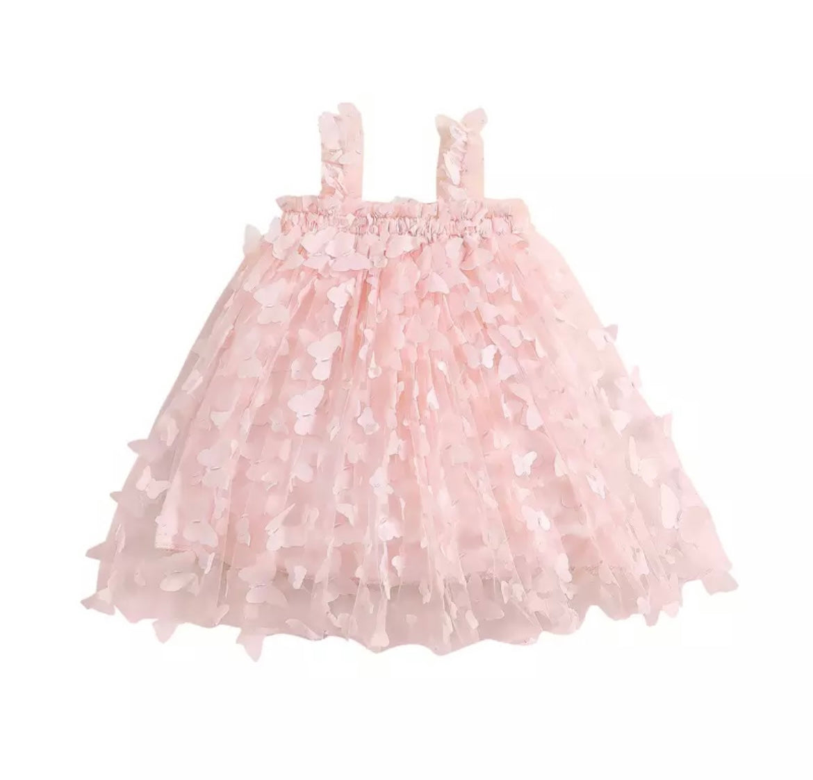 Sleeveless Baby Girl & Toddler 3D Butterfly Tulle Dress