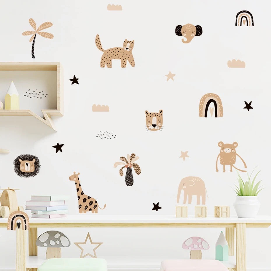 Safari Wall Sticker Pack | Animal Nursery Wall Art