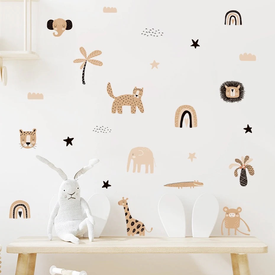 Safari Wall Sticker Pack | Animal Nursery Wall Art