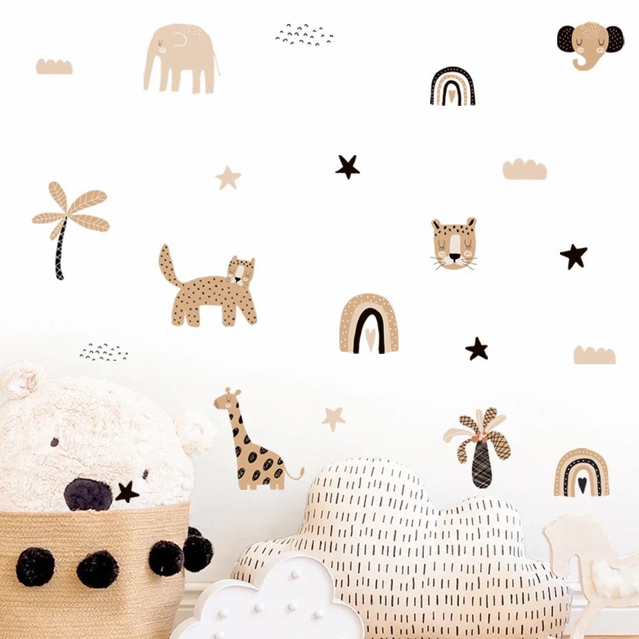Safari Wall Sticker Pack | Animal Nursery Wall Art