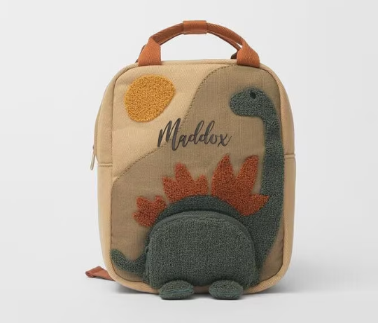 Personalized Embroidered Dinosaur Backpack