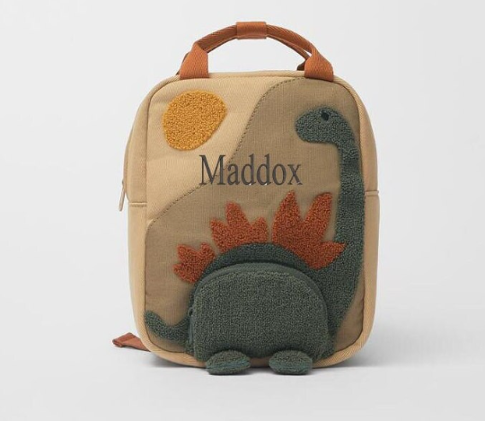 Personalized Embroidered Dinosaur Backpack
