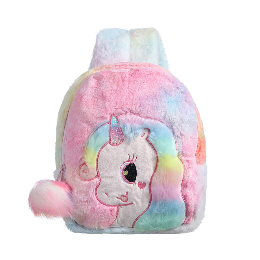 Personalized Embroidered Toddler-Size Plush Unicorn Backpacks