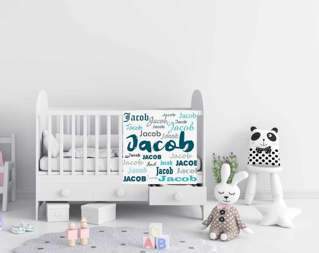 Personalized Printed Baby Blanket | Flannel Fleece Minky