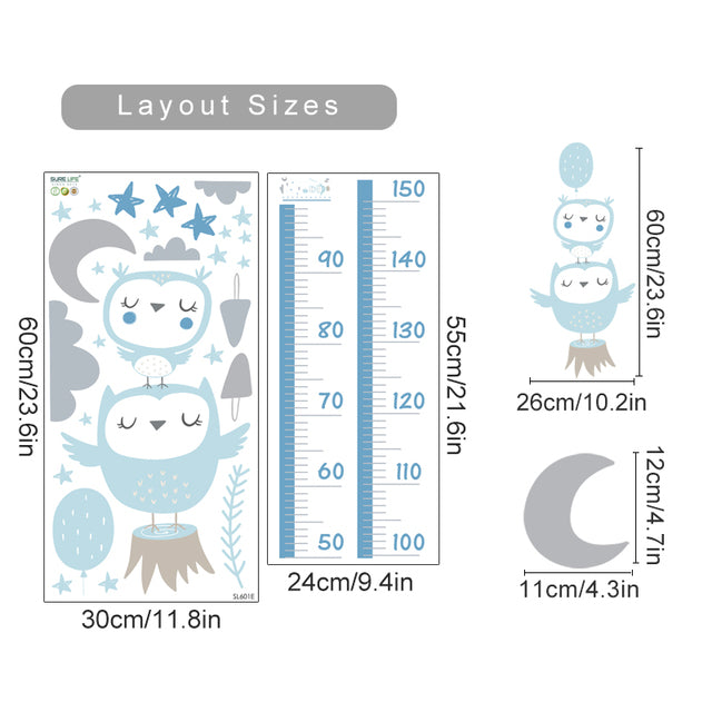 Animals Height Measurement Vinyl Wall Decals