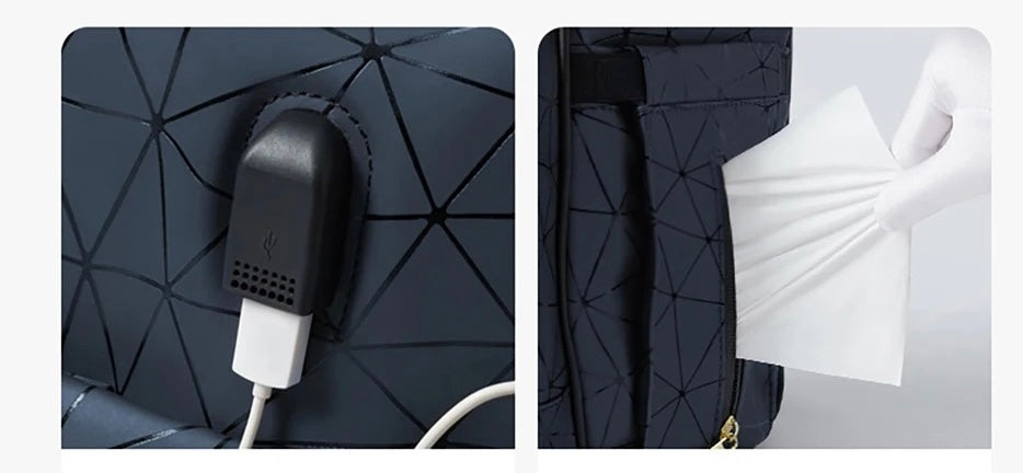 Waterproof PU Leather Diaper Bag