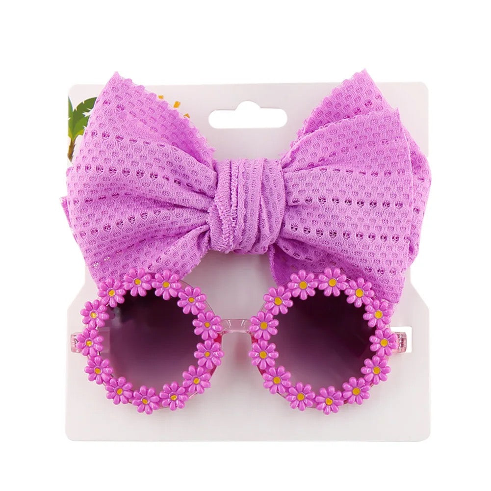 Baby Daisy Sunglasses & Bow Headband Set