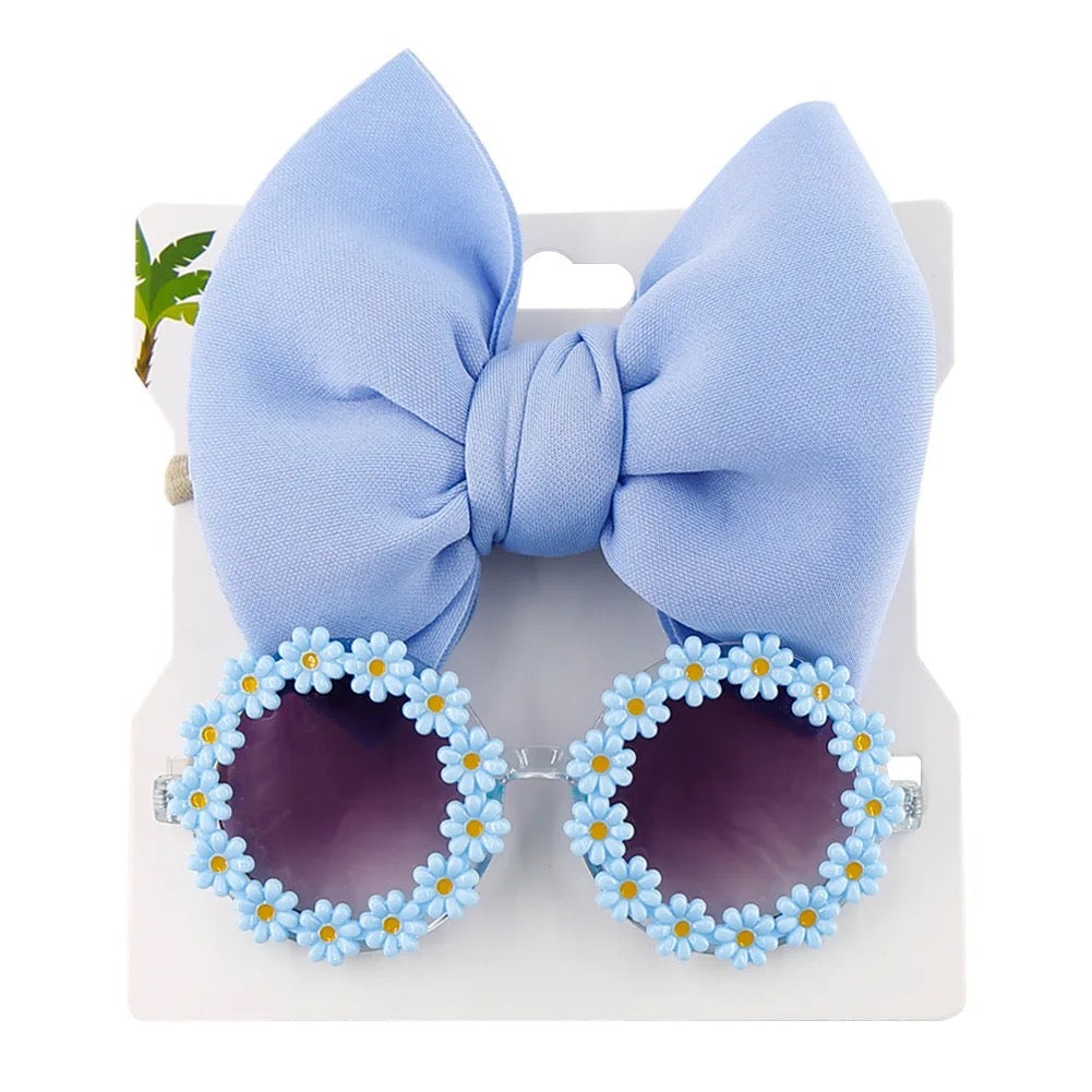 Baby Daisy Sunglasses & Bow Headband Set