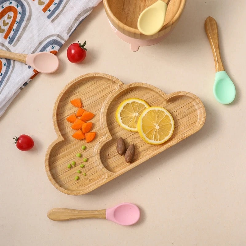 4-Piece Set | Animal Bamboo Suction Plate + Bowl & Cutlery