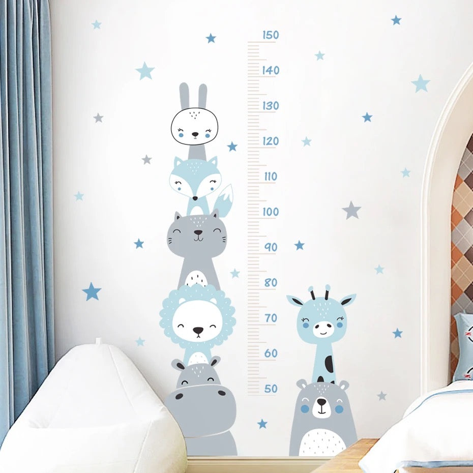 Animals Height Measurement Vinyl Wall Decals