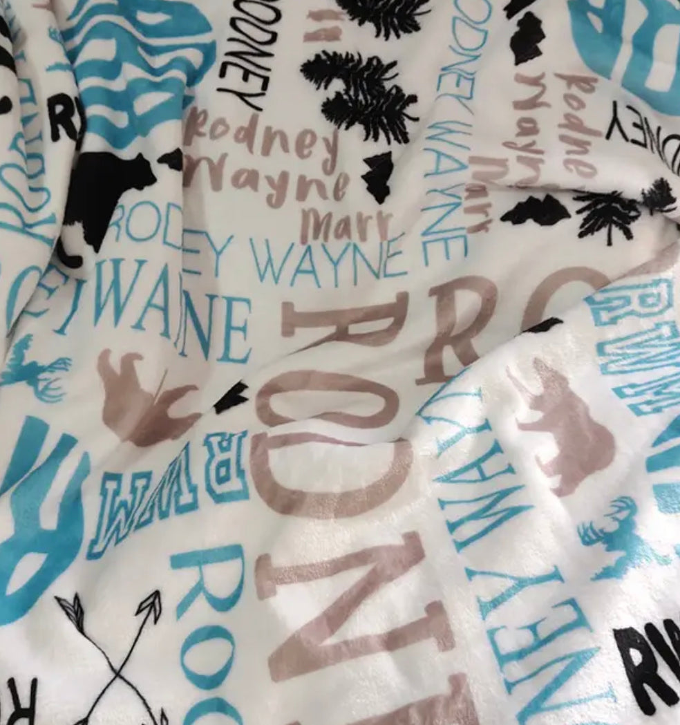 Personalized Printed Baby Blanket | Flannel Fleece Minky