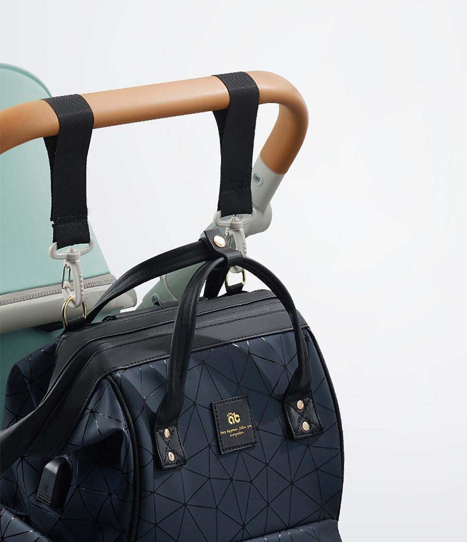 Waterproof PU Leather Diaper Bag