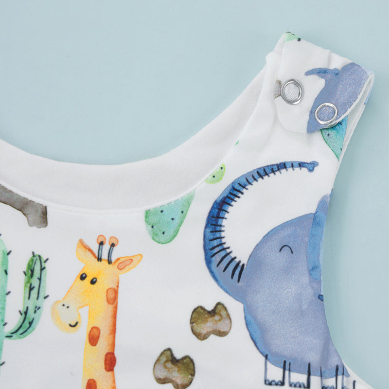 Cactus Animal Print Baby Overalls