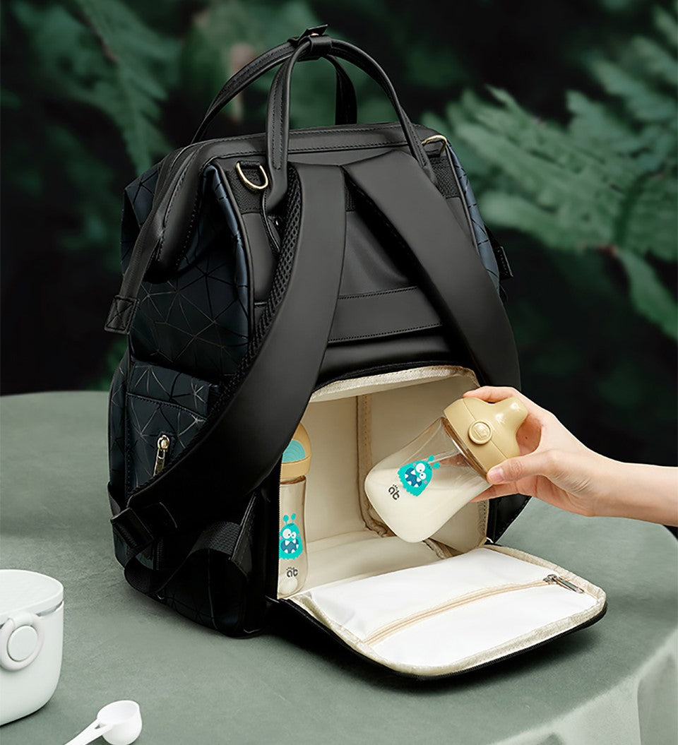 Waterproof PU Leather Diaper Bag
