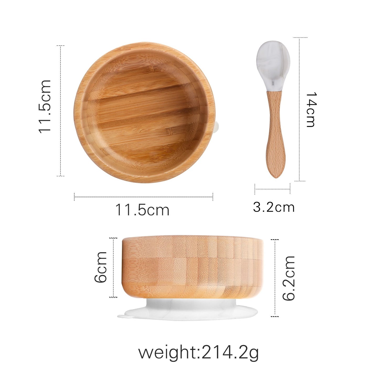 4-Piece Set | Animal Bamboo Suction Plate + Bowl & Cutlery