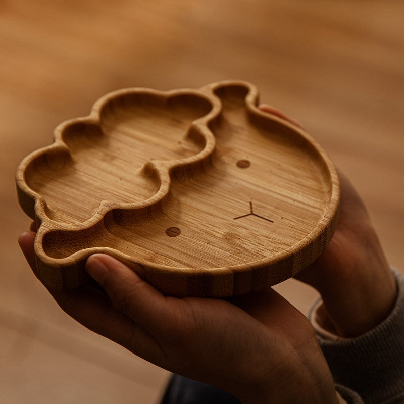 4-Piece Set | Animal Bamboo Suction Plate + Bowl & Cutlery