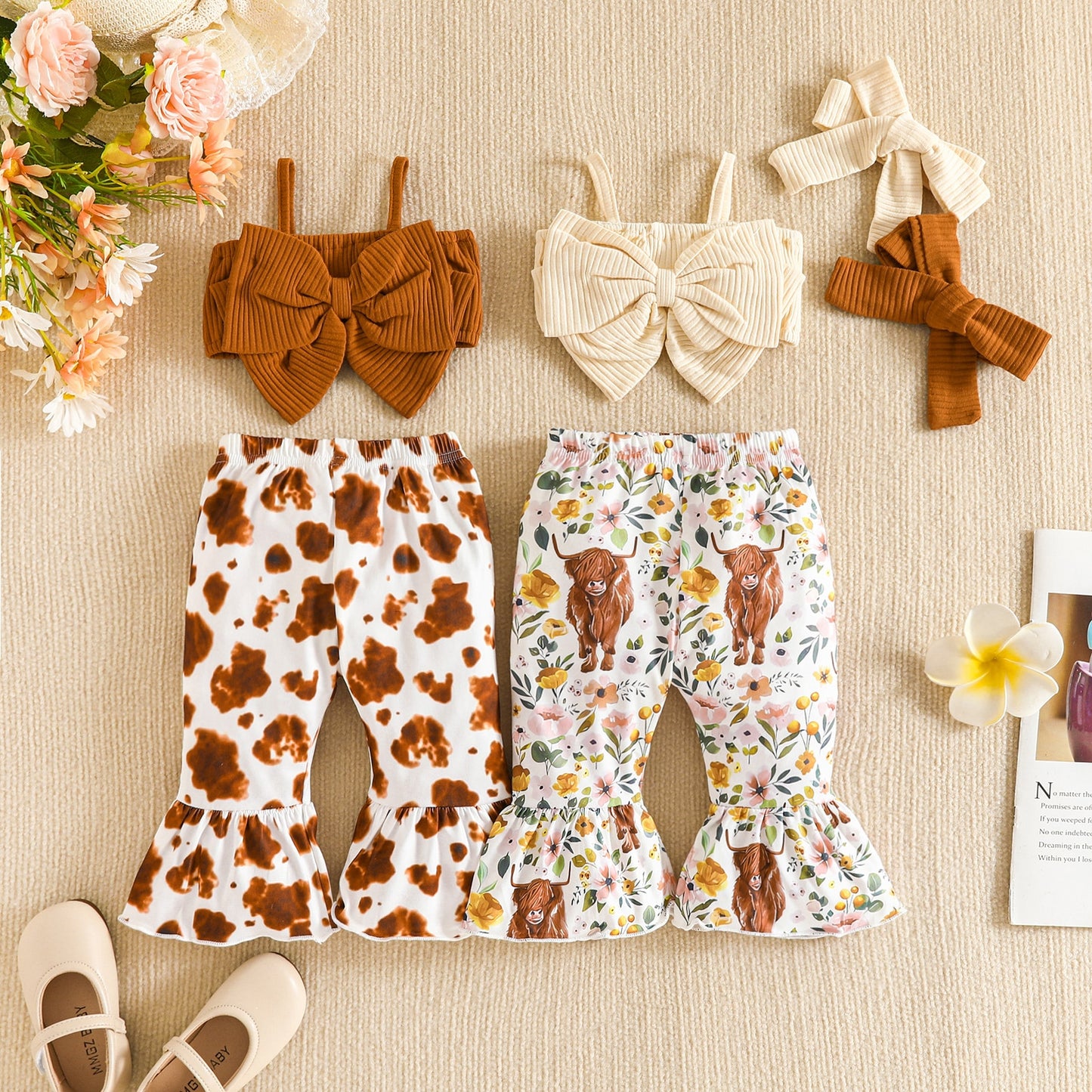 Cow Print & Floral Cattle Cowgirl Outfits