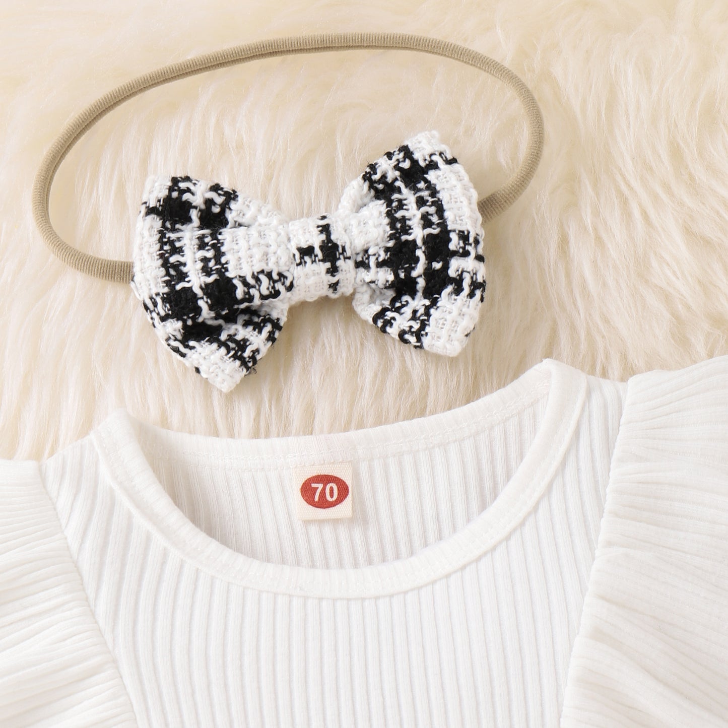 Baby Girl Plaid Dress & Headband Outfit