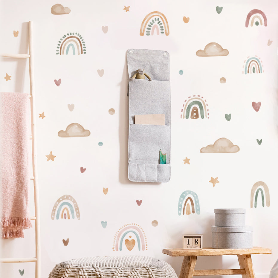 BOHO Rainbow Watercolour Wall Stickers | Nursery Wall Art