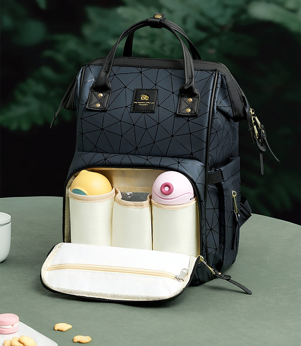 Waterproof PU Leather Diaper Bag