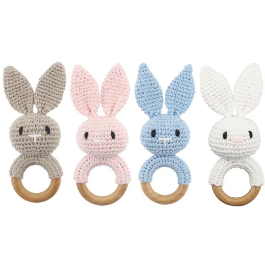 Crochet Bunny Rattle and Teether