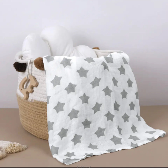 2 Pcs Baby Muslin Swaddle | 70x70cm | Bamboo + Cotton Muslin Blanket
