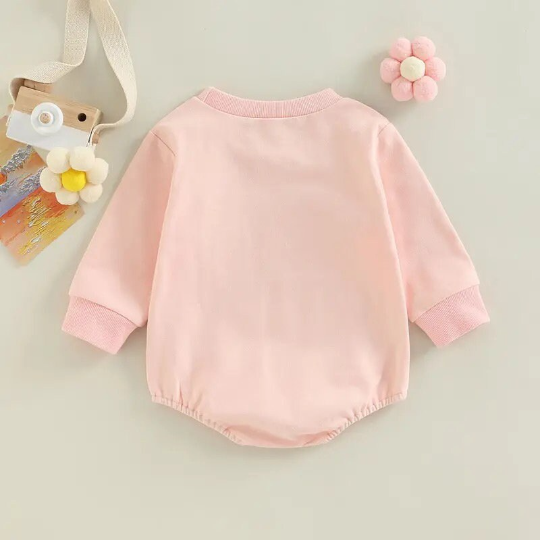 Pink Girl Power Sweater Romper