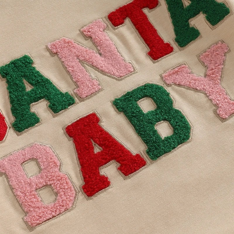 Santa Baby Fuzzy Letter Onesie