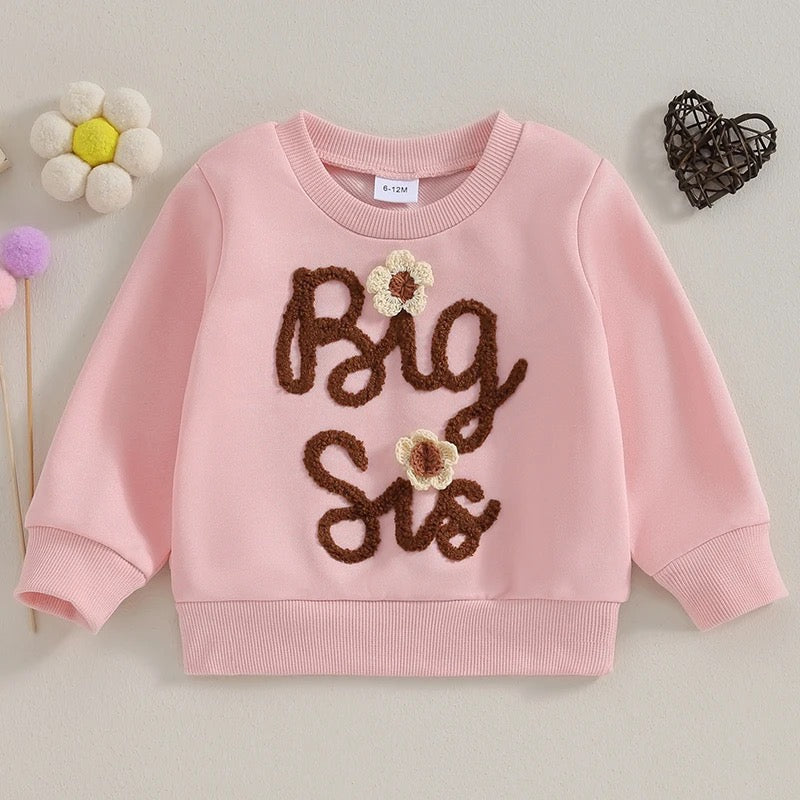 Big Sis | Lil Sis Matching Embroidered Sweater & Onesie