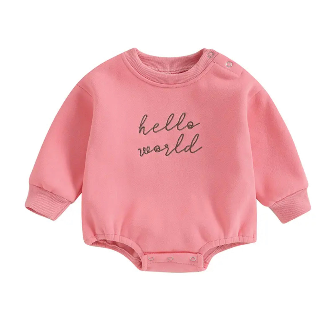 Hello World Embroidered Onesie