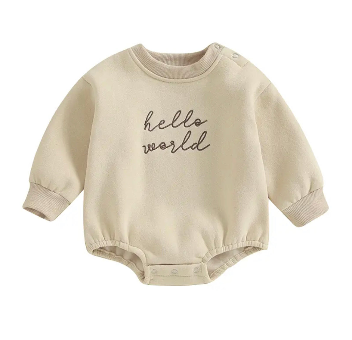 Hello World Embroidered Onesie