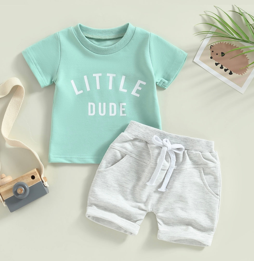 2-Piece Set | Little Dude T-Shirt & Shorts Outfit