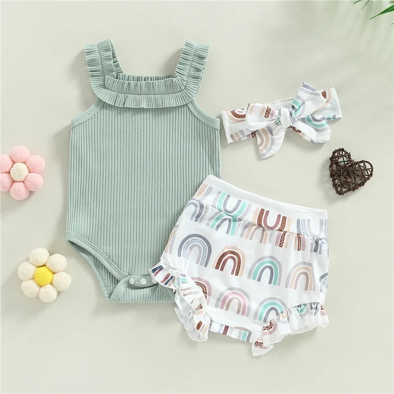 Butterfly | Rainbow | Floral | Tank Top + Bummie Shorts Set