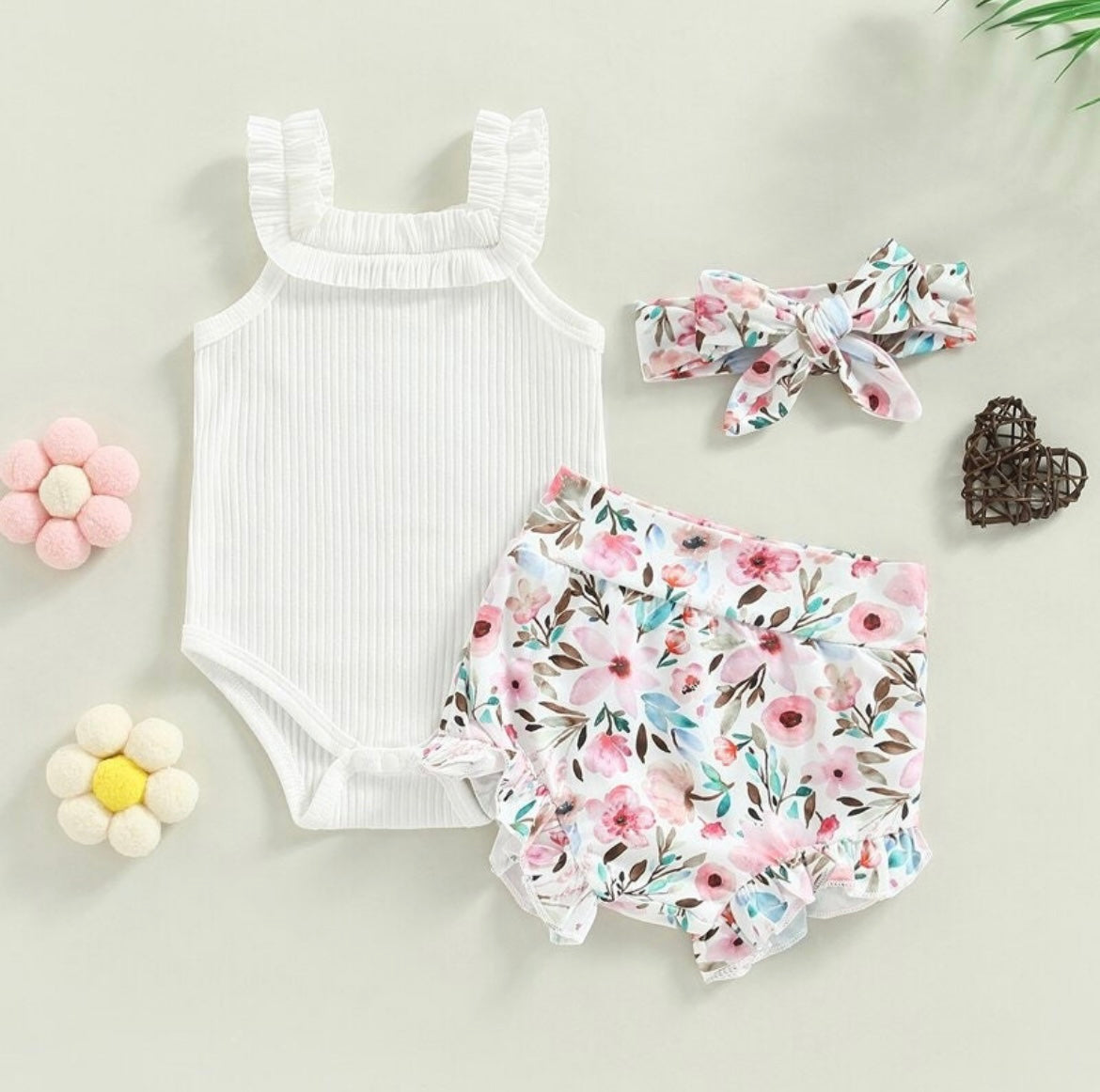 Butterfly | Rainbow | Floral | Tank Top + Bummie Shorts Set
