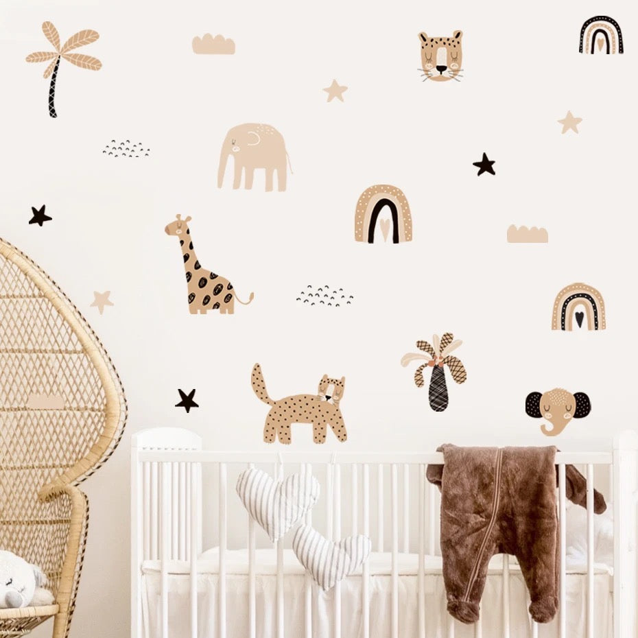 Safari Wall Sticker Pack | Animal Nursery Wall Art