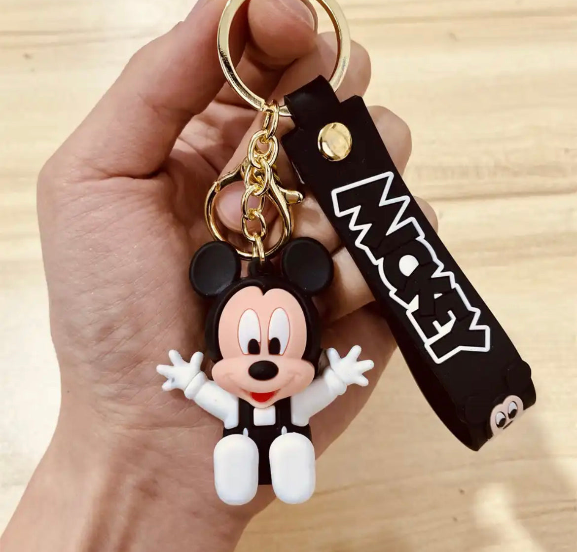 3D Disney Mickey Mouse Minnie Mouse Keychain Black/White Mickey Mouse