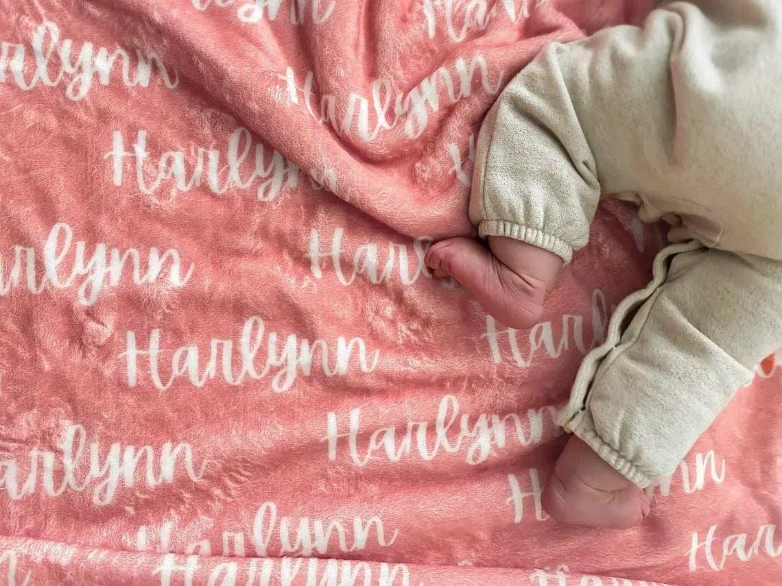 Personalized Baby Name Receiving Blanket
