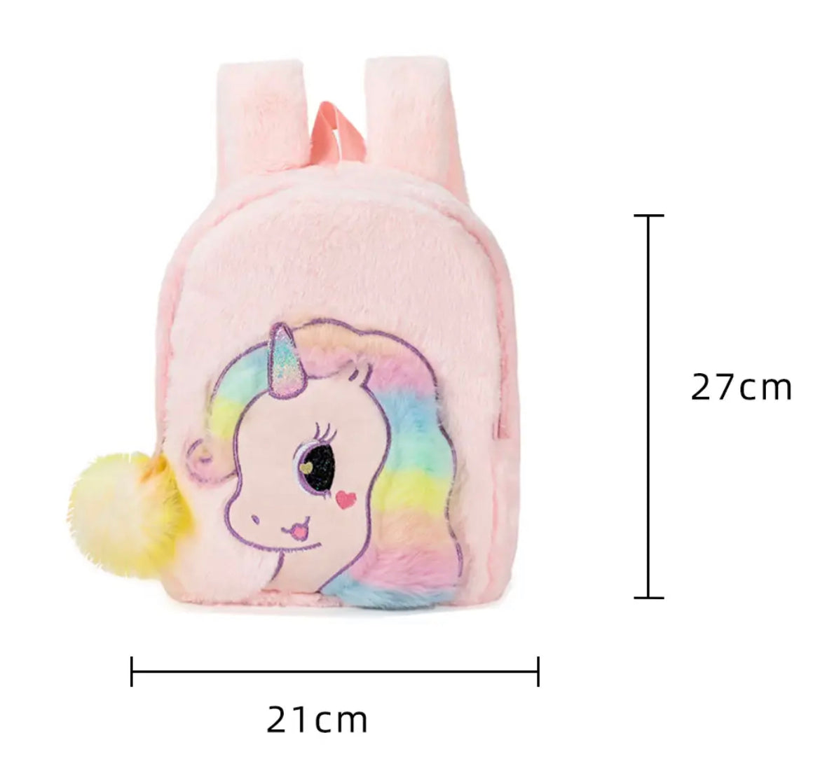 Personalized Embroidered Toddler-Size Plush Unicorn Backpacks