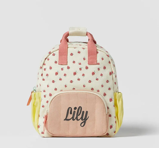 Personalized Embroidered Strawberry Backpack