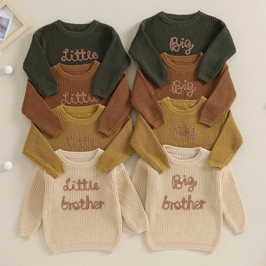 Little Brother | Big Brother Matching Embroidered Sweaters