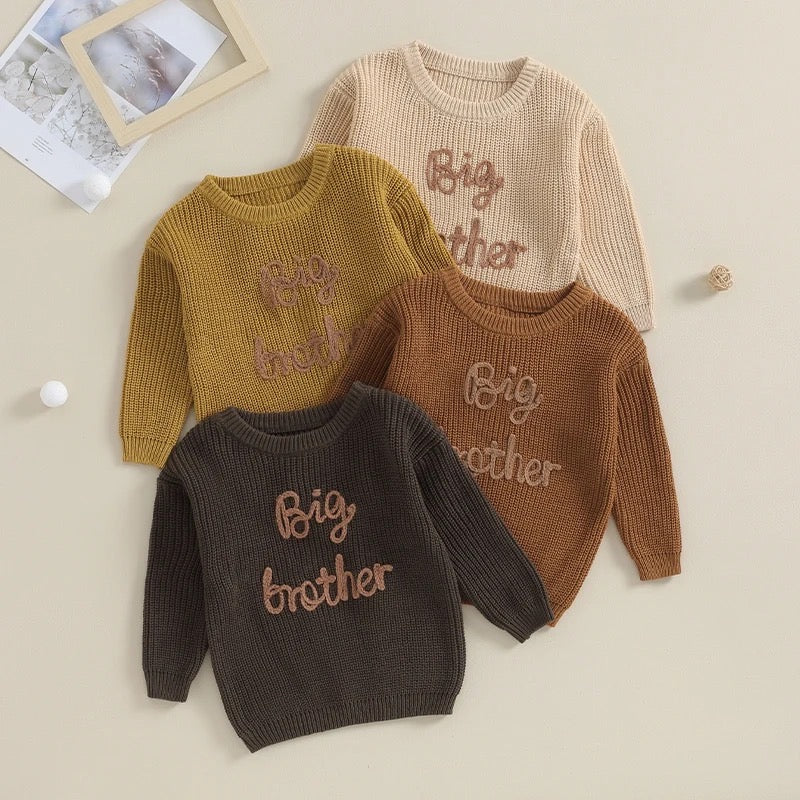 Little Brother | Big Brother Matching Embroidered Sweaters