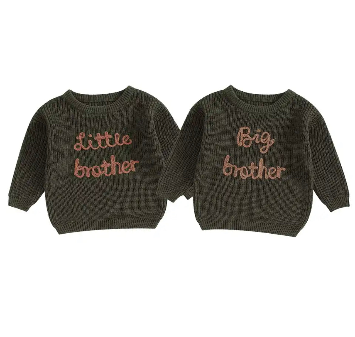 Little Brother | Big Brother Matching Embroidered Sweaters