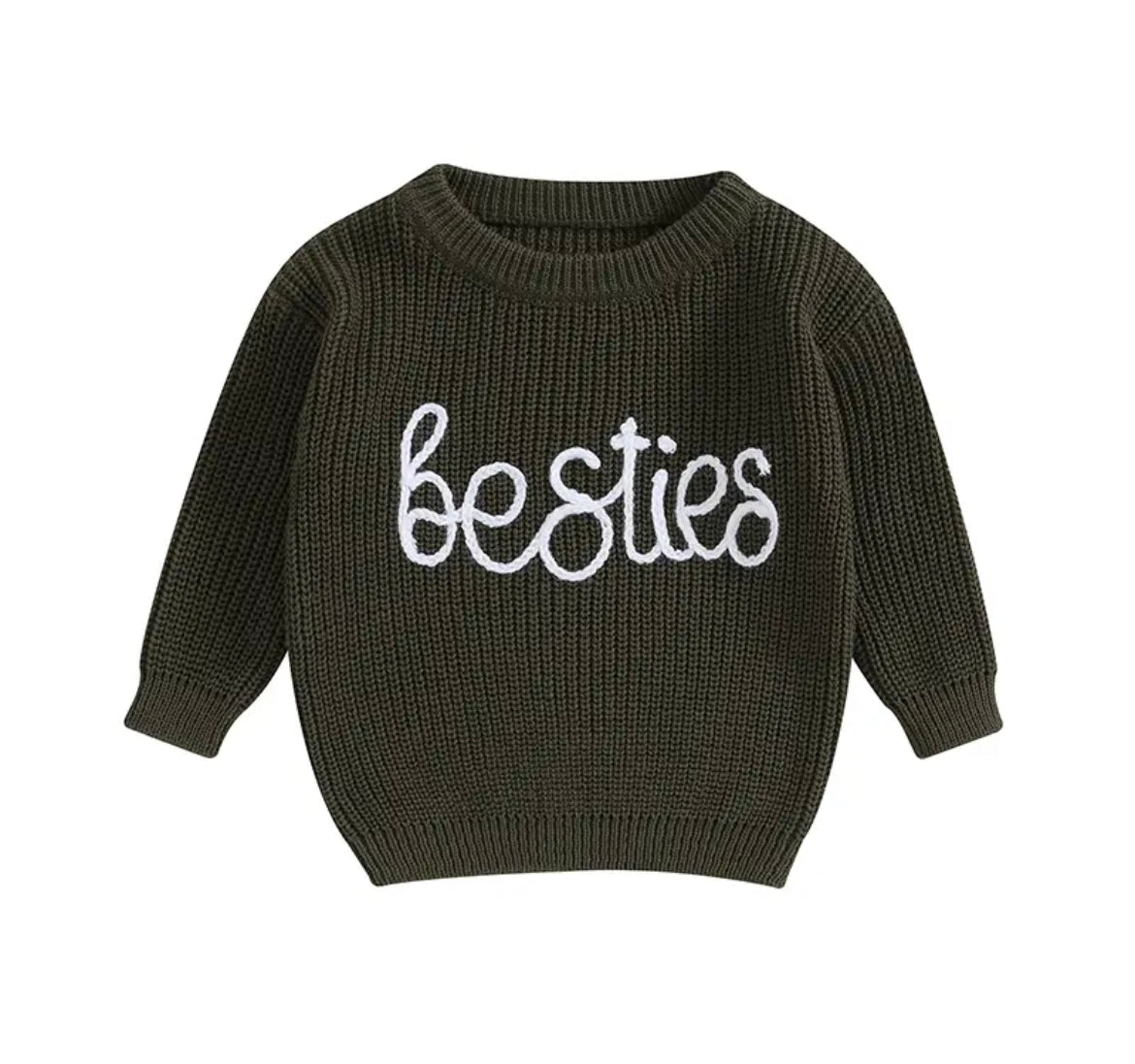 'Besties' Embroidered Knit Sweater *LISTING IS FOR ONE SWEATER*