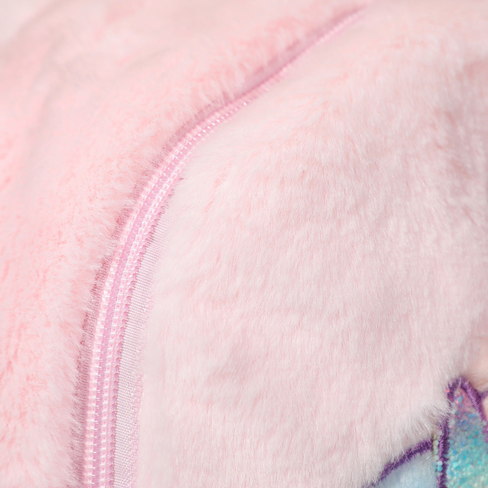 Personalized Embroidered Toddler-Size Plush Unicorn Backpacks