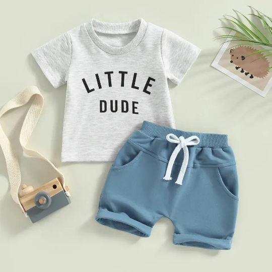 2-Piece Set | Little Dude T-Shirt & Shorts Outfit